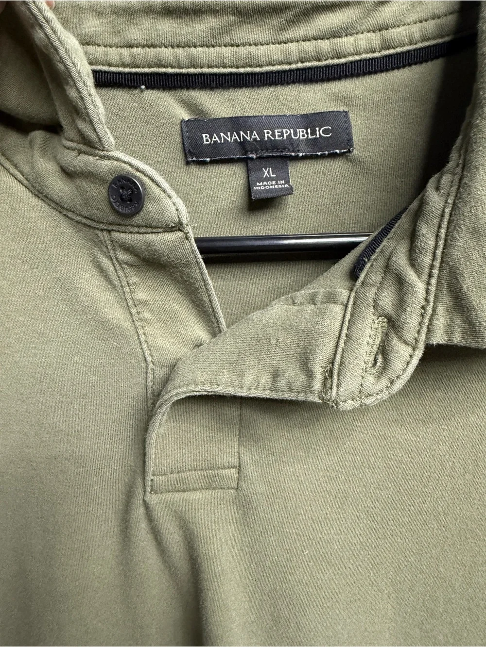 Banana Republic Olive Green Long Sleeve Polo Shirt Men’s XL 100% Cotton